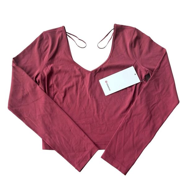 Lululemon Women’s 8 Align Long Sleeve Mulled Wine Buttery Soft Minimalist New - Picture 2 of 11